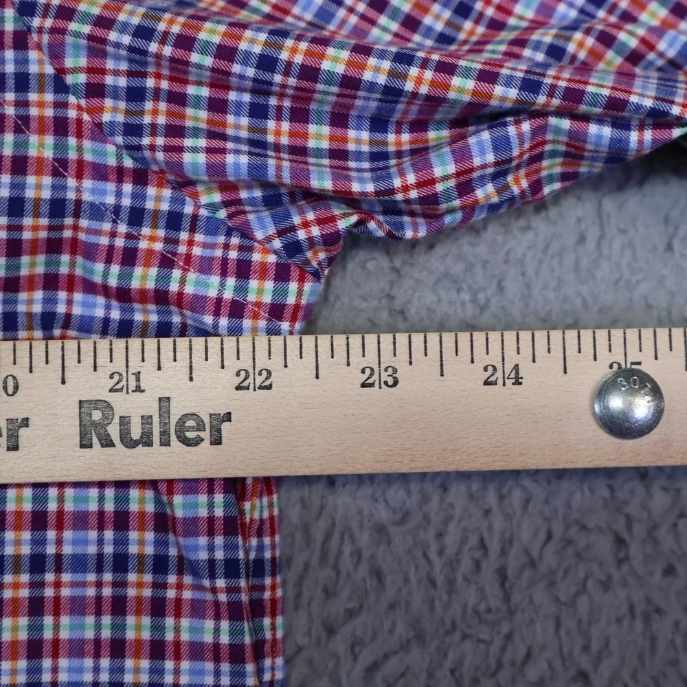 Polo Ralph Lauren Mens Classic Fit Plaid Button Down Shirt Red Blue Medium M